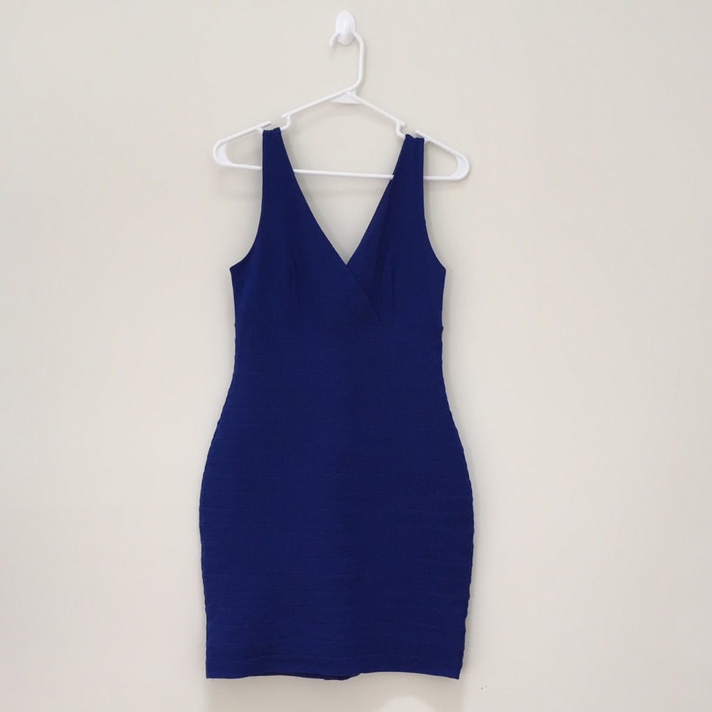 Express blue bodycon dress